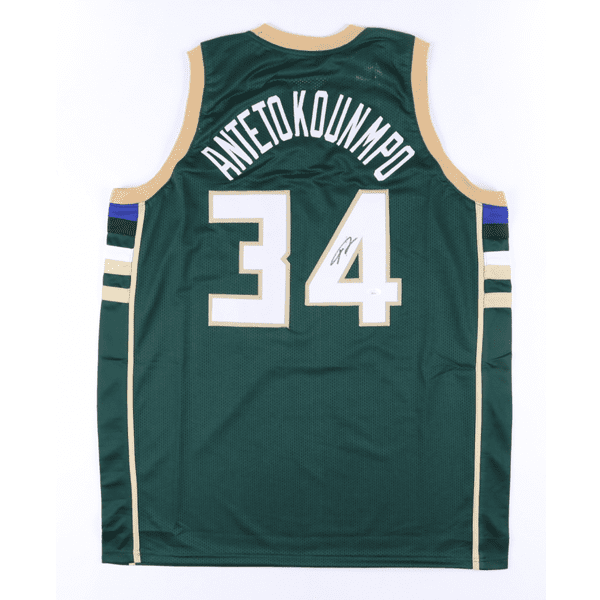 Green and white basketball jersey