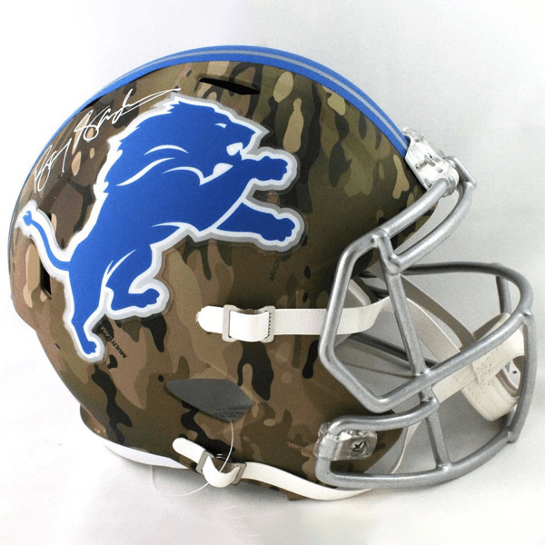 Nfl blue lion print with camouflaged design helmet