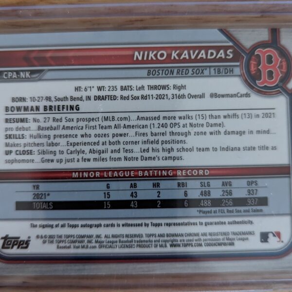 niko kavadas 1st bowman chrome