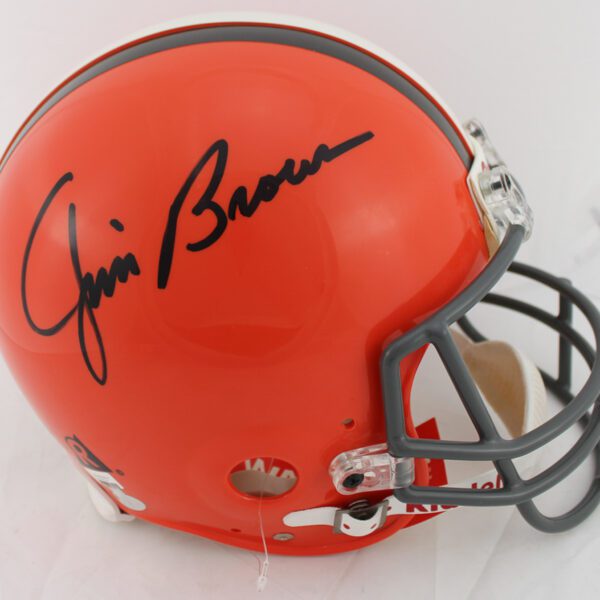 Jim Brown signed full size helmet